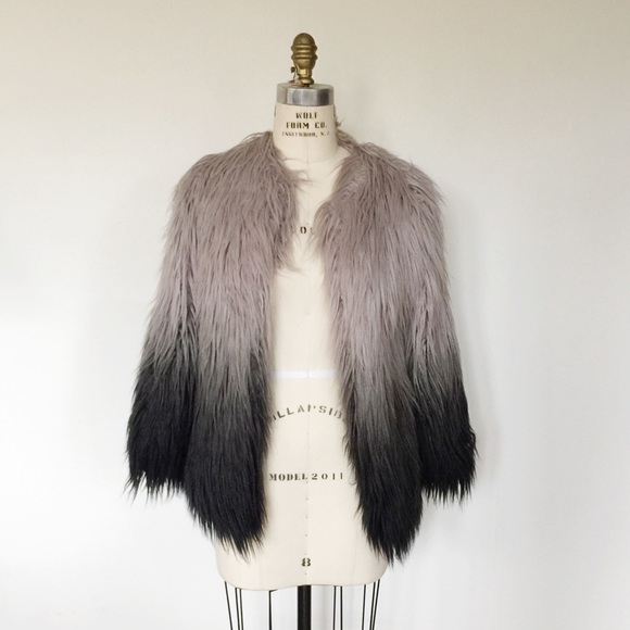 Ombré faux fur coat