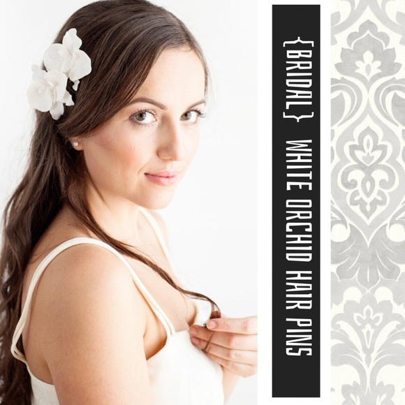 {Bridal} White Orchid Hair Accessories