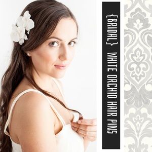 {Bridal} White Orchid Hair Accessories