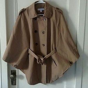 Brown buttoned NY and Company Poncho- cape like