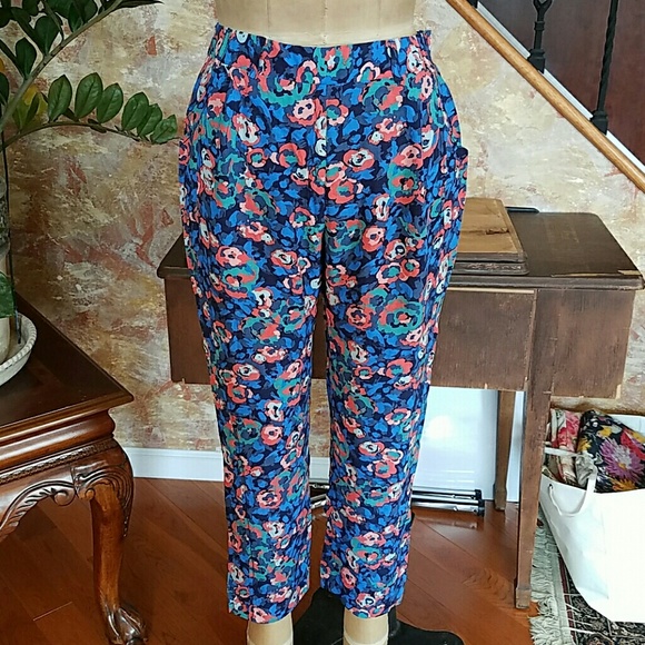 Anthropologie Blue Motif Pull-on Pants