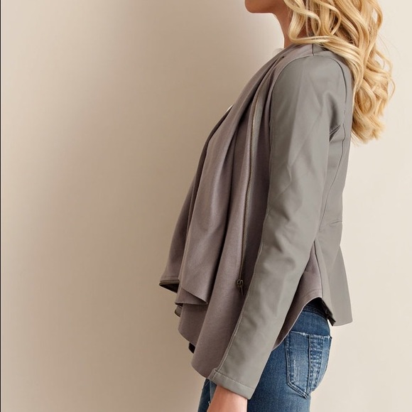Grey Draped Blazer - Picture 2 of 3