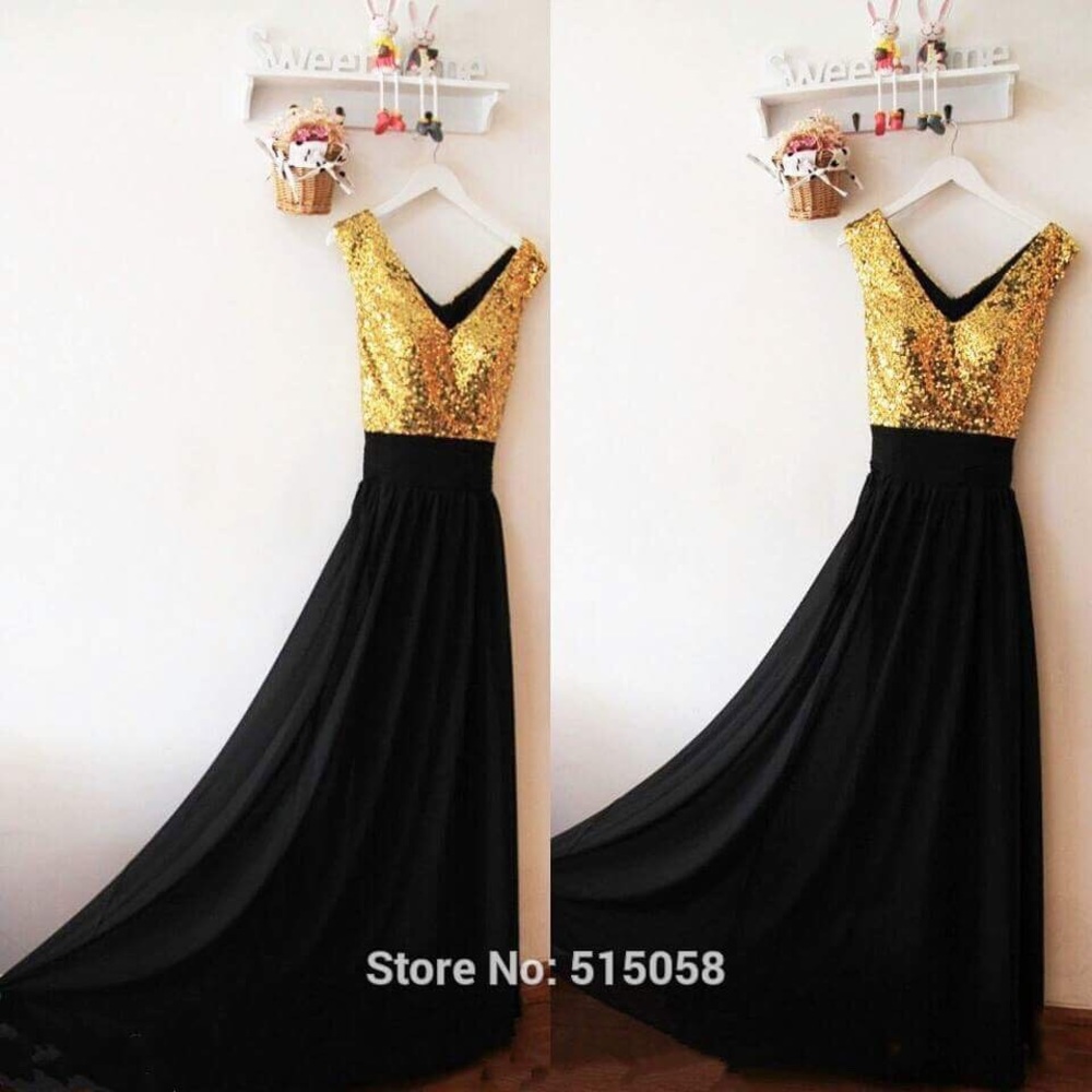Gold and black dress