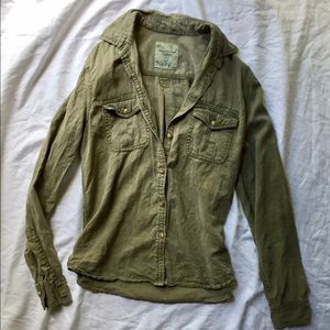 Olive green button up
