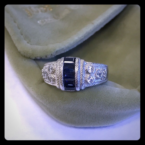 Judith Ripka Estate Pia Ring Sapphire Ring sz 6