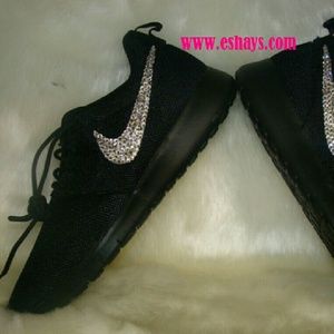 Sparkly Crystal Black Sole Nike Roshe One