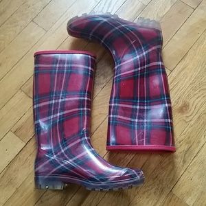 Plaid Rain Boots