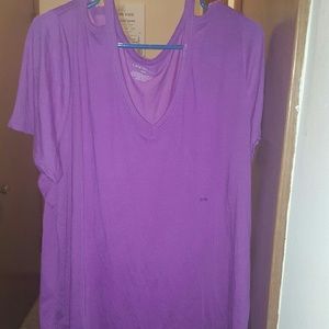 Vneck Tshirt with peek a boo holes on the shoulder