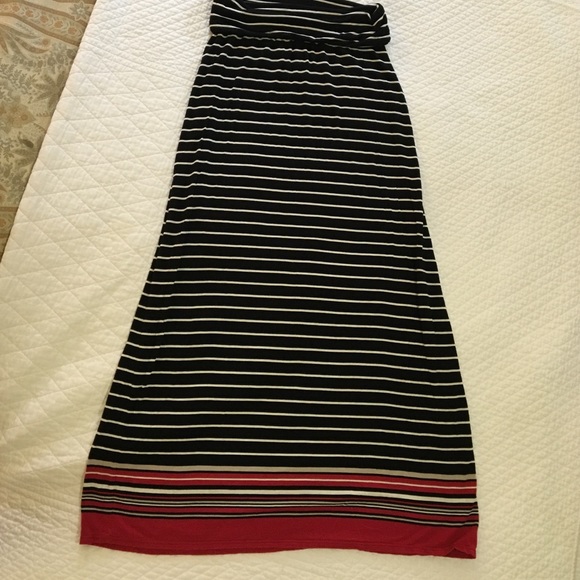 MAX STUDIO STRIPED MAXI SKIRT