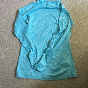 Nike Pro Combat Dri Fit Women XL aqua long sleeve