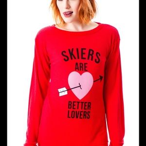 NWOT Wildfox Skiers Are Better Lovers Thermal XS