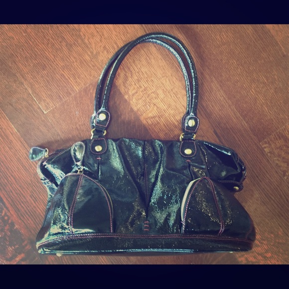 Isabella Fiore Patent Black Bag