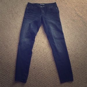 Polka dot skinny jeans