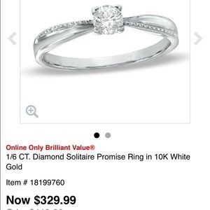 Zales 1/6 carat solitaire diamond ring in 10k gold