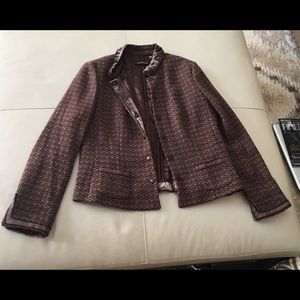 Tahari tweed and velvet jacket.