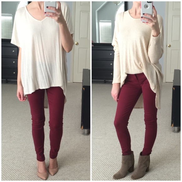 ⭐️LAST DAY ON POSH! Wine Mid-Rise Skinnies - Picture 2 of 4
