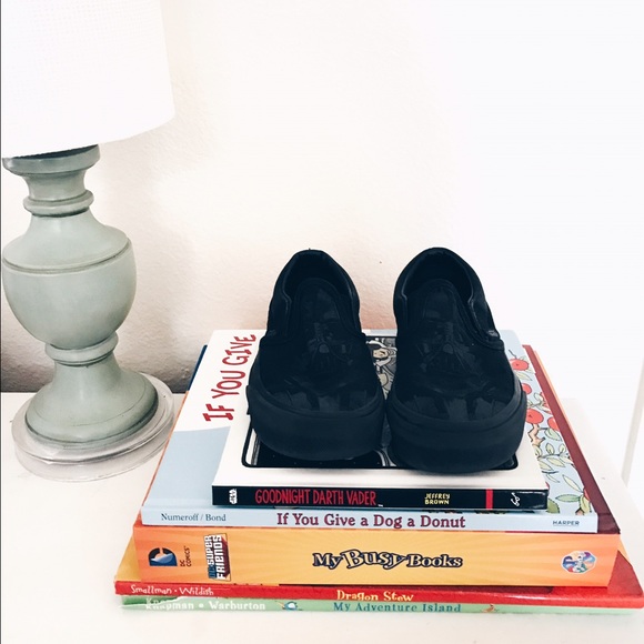 Darth Vader Vans Slip Ons. //