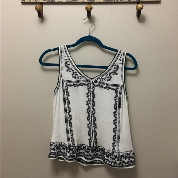Aqua embroidered top