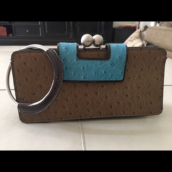 NEW MAKRDOWN!!! Brown and turquoise clutch.