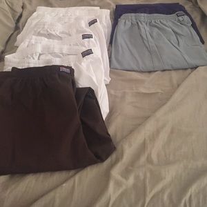 8 Cherokee elastic waist scrub pants.