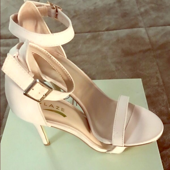 Blush Glaze strap heels