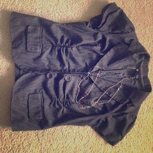 Short sleeved black denim "blazer".