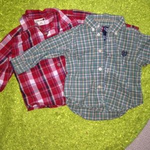 Two 12mo. Plaid Button-Ups