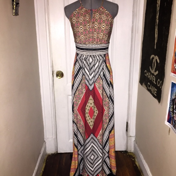 Tribal Print Maxi-Dress