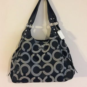 Black and Gray Coach Purse- Bag Included
