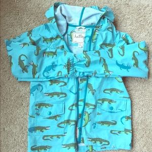 Harley Boy's Unlined Raincoat Gator , Blue ,Size 8