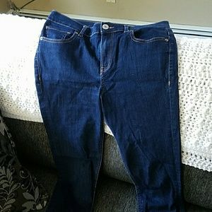 High rise denim leggings