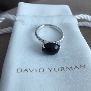 SOLD! David Yurman Black Oynx SS 925 Ring - Size 6