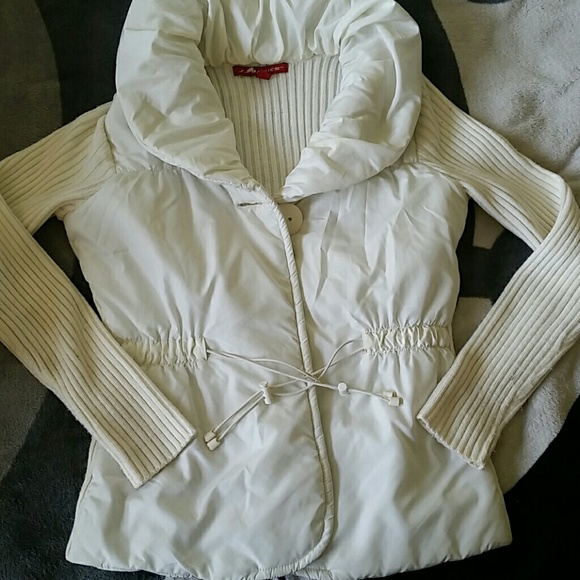 White sweater/light jacket