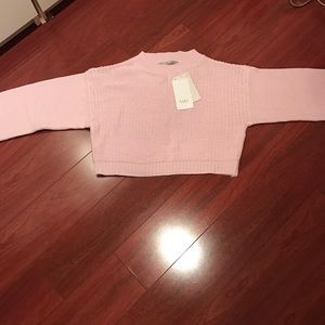 Zara pink oversized knit crop top💫