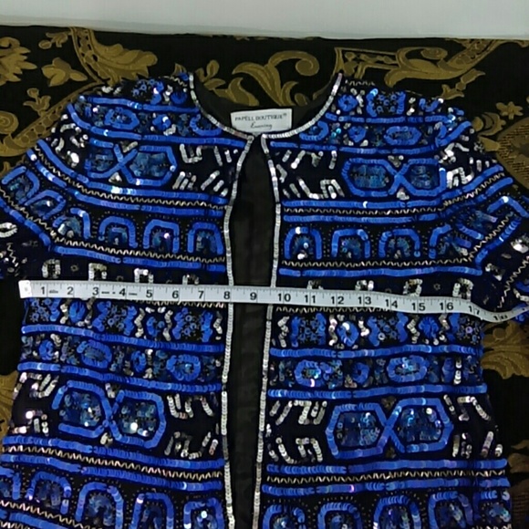 Papell Boutique Evening Shades of Blue Sz. 6P - Picture 3 of 4