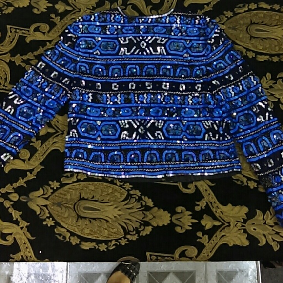 Papell Boutique Evening Shades of Blue Sz. 6P - Picture 4 of 4