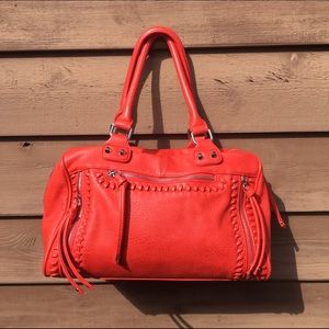 Melie Bianco Red Satchel Handbag