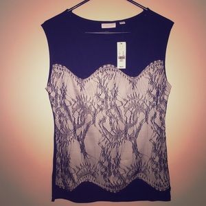 NWT NY & Co® Blush Lace Blouse