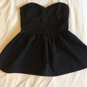 Strapless peplum top