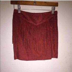 Fringe Mini Skirt