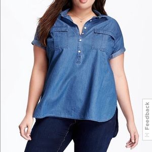 Old Navy Boyfriend Plus-Size Utility Shirt 3X