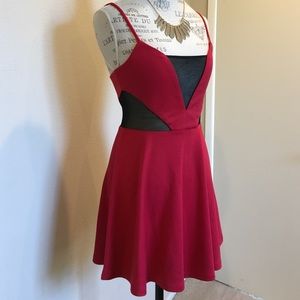 💃🏻Sexy Red Dress with Black Sheer Cut Outs 💃🏻