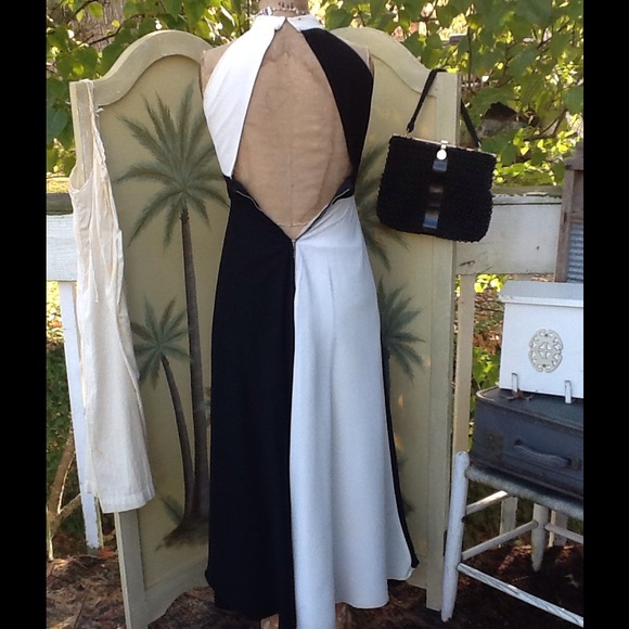 VTG 60s MOD COLORBLOCK MAXI DRESS - Picture 4 of 4