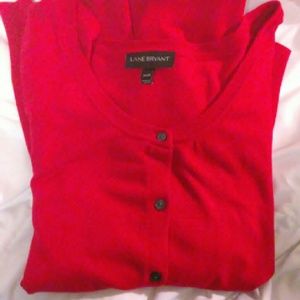 Lane Bryant Red Cardigan