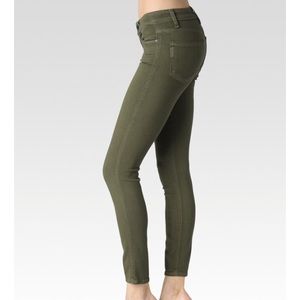 Deep olive Paige ankle jeans