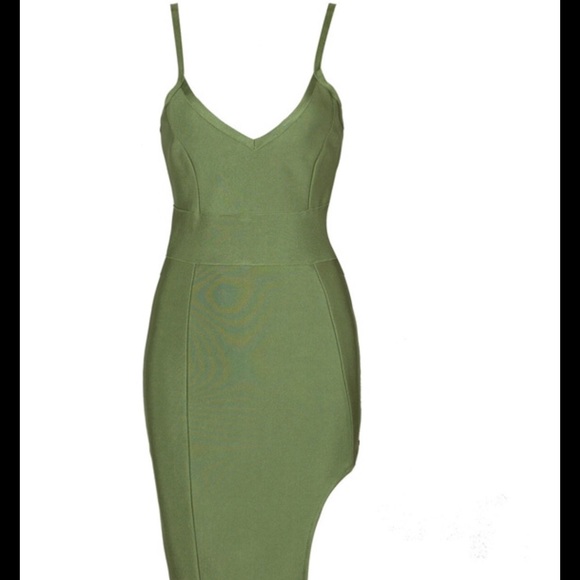 Celebrity style bandage dress with split S M L - Picture 2 of 4