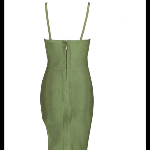 Celebrity style bandage dress with split S M L - Picture 3 of 4