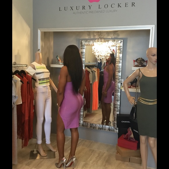 Celebrity style bandage dress with split S M L - Picture 4 of 4