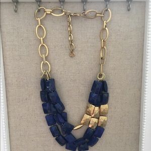 Stella & Dot Navy and Gold statement necklace
