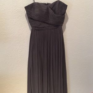 J Crew charcoal gray, floor length gown.